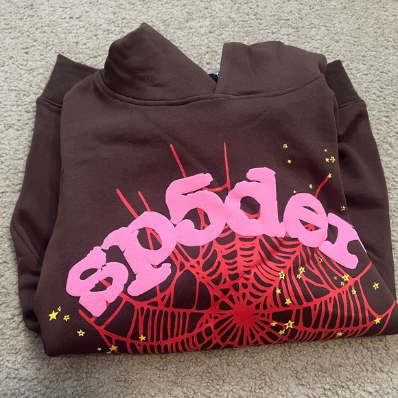 Sp5der Authentic Brown Men’s Hoodie Sweatshirt Medium Brand New - Picture 8 of 8